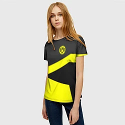 Футболка женская FC Borussia: Sport Geometry, цвет: 3D-принт — фото 2