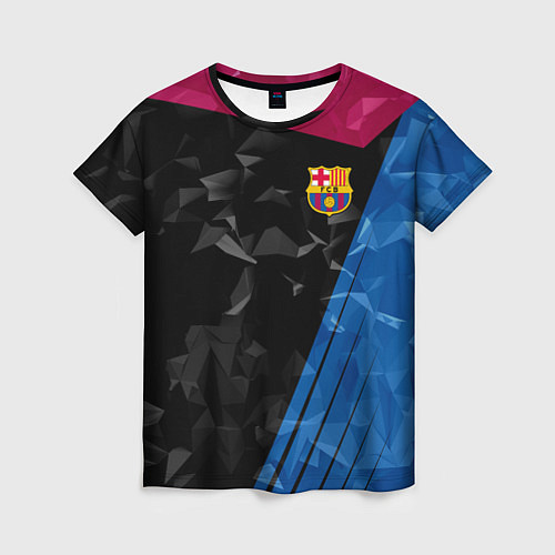 Женская футболка FC Barcelona: Abstract / 3D-принт – фото 1