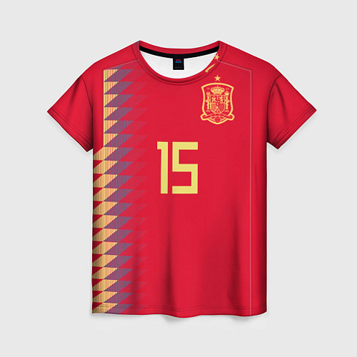 Женская футболка Сборная Испании: Рамос ЧМ 2018 / 3D-принт – фото 1