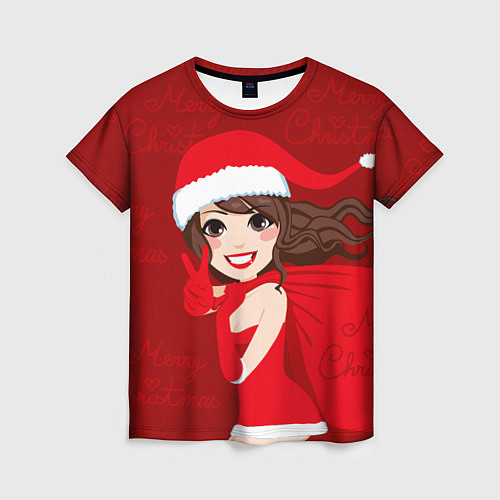Женская футболка Снегурочка с подарками / 3D-принт – фото 1
