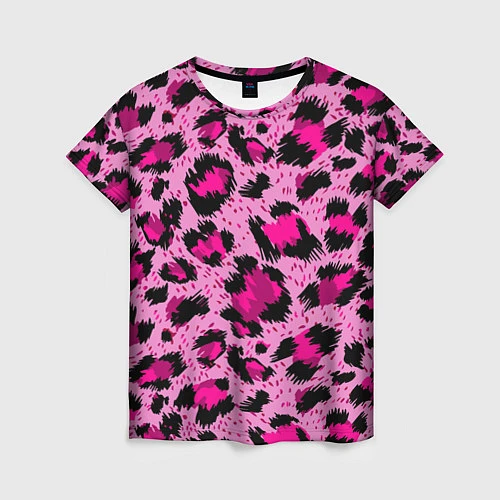 Женская футболка Розовый леопард / 3D-принт – фото 1