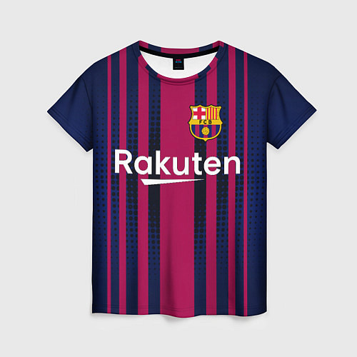 Женская футболка FC Barcelona: Rakuten / 3D-принт – фото 1