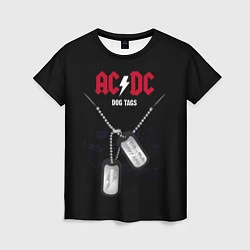 Футболка женская AC/DC: Dog Tags, цвет: 3D-принт