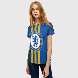 Футболка женская FC Chelsea: Gold Lines, цвет: 3D-принт — фото 2