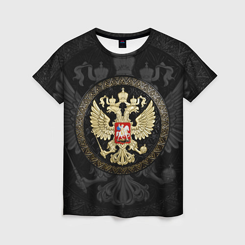 Женская футболка Золотой Герб России / 3D-принт – фото 1