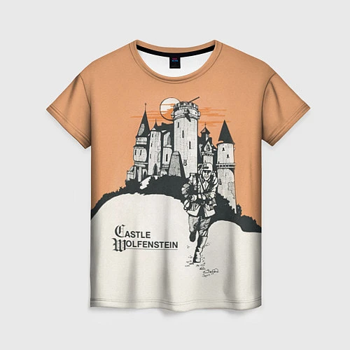 Женская футболка Castle Wolfenstein / 3D-принт – фото 1