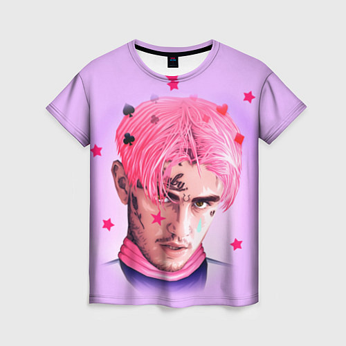 Женская футболка Lil Peep: Pink Edition / 3D-принт – фото 1