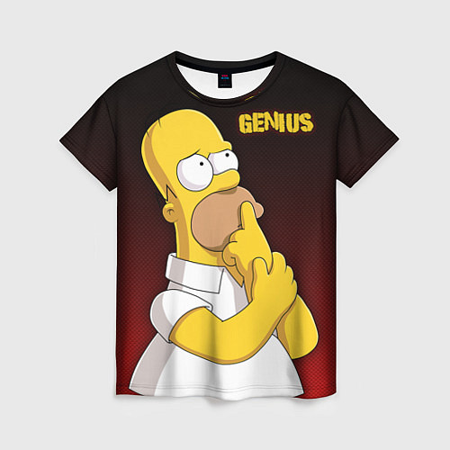 Женская футболка Homer Genius / 3D-принт – фото 1