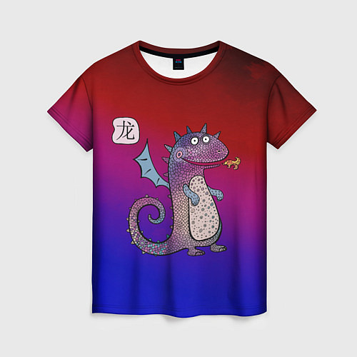 Женская футболка Неоновый год дракона / 3D-принт – фото 1