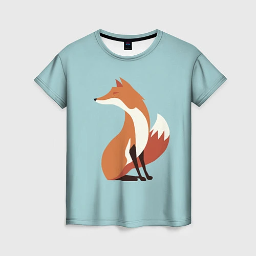 Женская футболка Minimal Fox / 3D-принт – фото 1