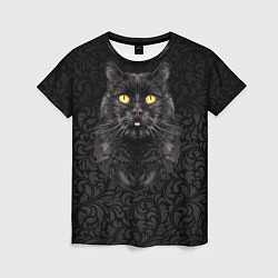 Женская футболка Чёрный котик