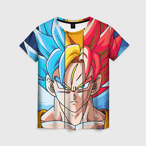 Женская футболка Colour Goku / 3D-принт – фото 1