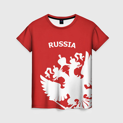 Женская футболка Russia: Red & White / 3D-принт – фото 1