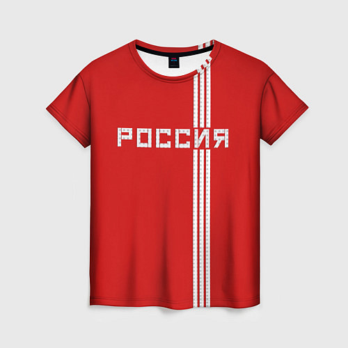 Женская футболка Россия: Красная машина / 3D-принт – фото 1
