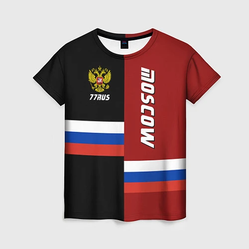 Женская футболка Moscow, Russia / 3D-принт – фото 1