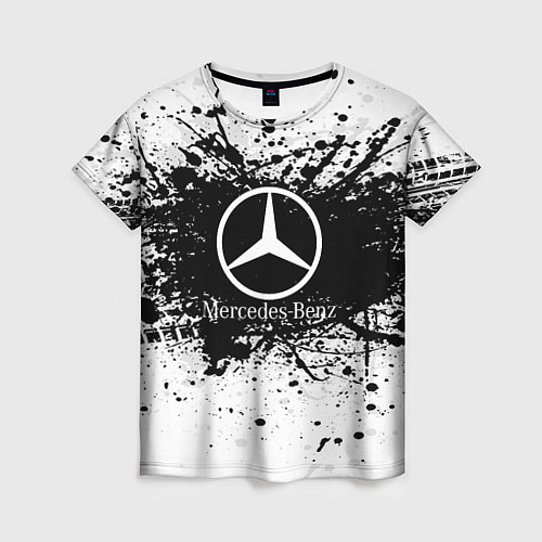 Женская футболка Mercedes-Benz: Black Spray / 3D-принт – фото 1