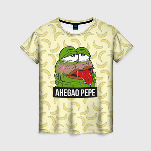 Женская футболка Ahegao Pepe / 3D-принт – фото 1