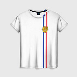 Женская футболка Франция: лента с гербом