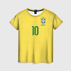 Футболка женская Сборная Бразилии: Неймар ЧМ-2018 домашняя, цвет: 3D-принт