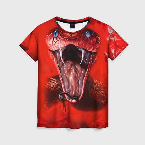 Женская футболка Red Snake / 3D-принт – фото 1