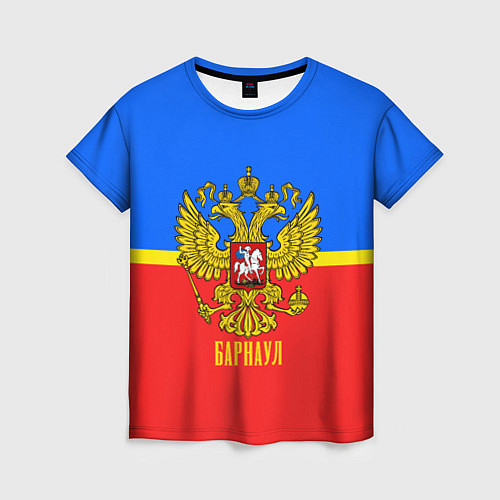 Женская футболка Барнаул: Россия / 3D-принт – фото 1