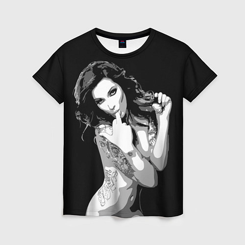 Женская футболка Sexy Girl: Black & White / 3D-принт – фото 1