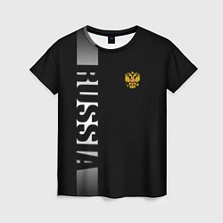Женская футболка Russia: Black Line