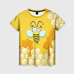 Футболка женская Веселая пчелка цвета 3D-принт — фото 1