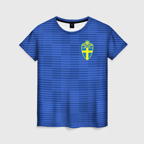 Женская футболка Сборная Швеции: Гостевая ЧМ-2018 / 3D-принт – фото 1