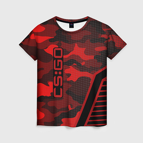 Женская футболка CS:GO Red Camo / 3D-принт – фото 1