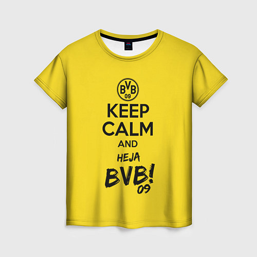 Женская футболка Keep Calm & Heja BVB / 3D-принт – фото 1