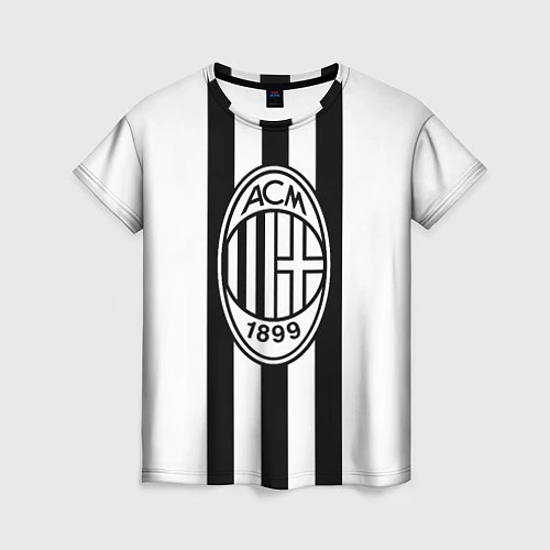 Женская футболка AC Milan: Black & White / 3D-принт – фото 1