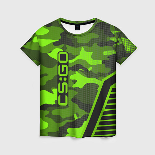 Женская футболка CS:GO Light Green Camo / 3D-принт – фото 1