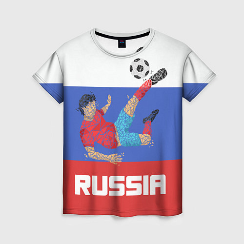 Женская футболка Russia Footballer / 3D-принт – фото 1