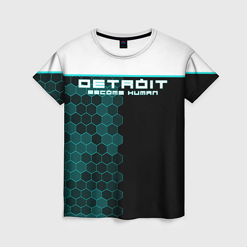 Женская футболка Detroit: Cyber Hexagons / 3D-принт – фото 1