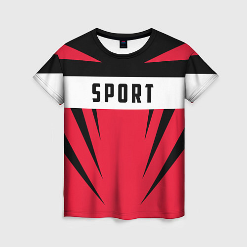 Женская футболка Sport: Red Style / 3D-принт – фото 1