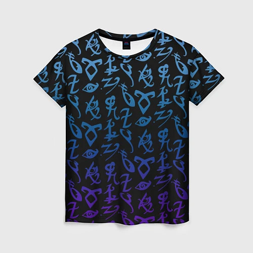 Женская футболка Blue Runes / 3D-принт – фото 1