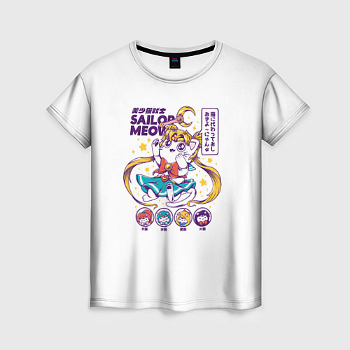 Женская футболка Sailor Meow / 3D-принт – фото 1
