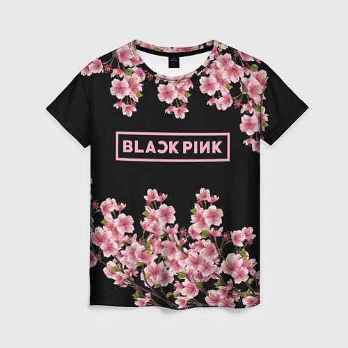 Женская футболка Black Pink: Delicate Sakura / 3D-принт – фото 1