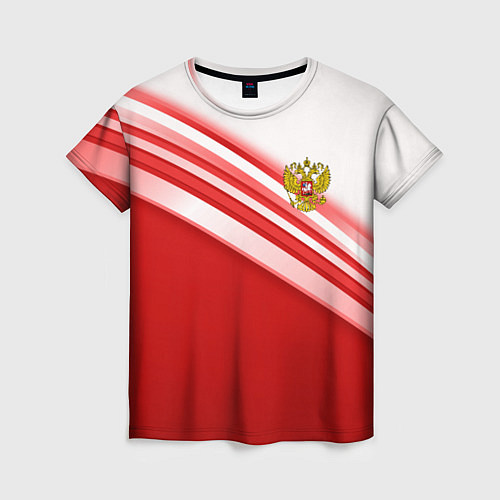 Женская футболка Россия: красная волна / 3D-принт – фото 1