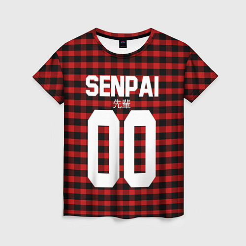 Женская футболка Senpai 00: Red Grid / 3D-принт – фото 1