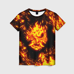 Женская футболка Cyberpunk 2077: FIRE SAMURAI