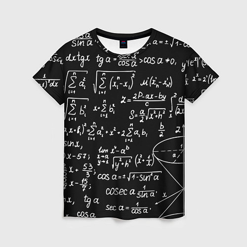 Женская футболка Алгебраические формулы / 3D-принт – фото 1