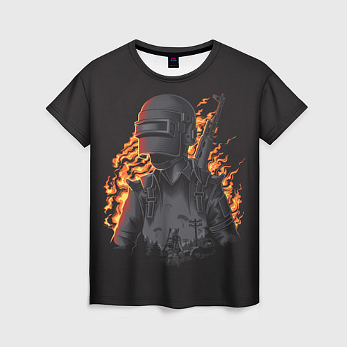 Женская футболка PUBG: Flame Soldier / 3D-принт – фото 1