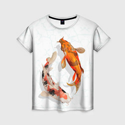 Футболка женская Рыбы удачи, цвет: 3D-принт