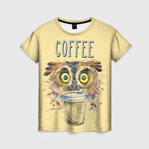 Женская футболка Owls like coffee / 3D-принт – фото 1