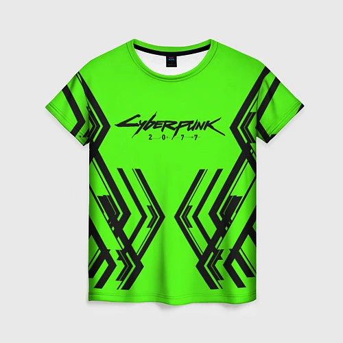 Женская футболка Cyberpunk 2077: Acid Green / 3D-принт – фото 1
