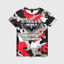 Женская футболка Khabib Nurmagomedov: Red Camo