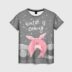 Футболка женская Pig: Winter is Coming, цвет: 3D-принт
