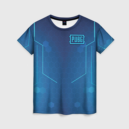 Женская футболка PUBG: Blue Hexagons / 3D-принт – фото 1